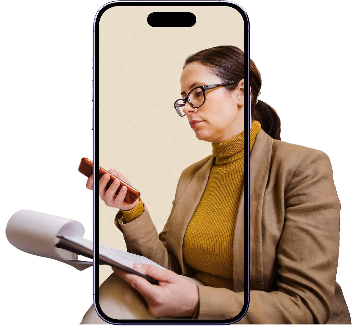 women holding phone