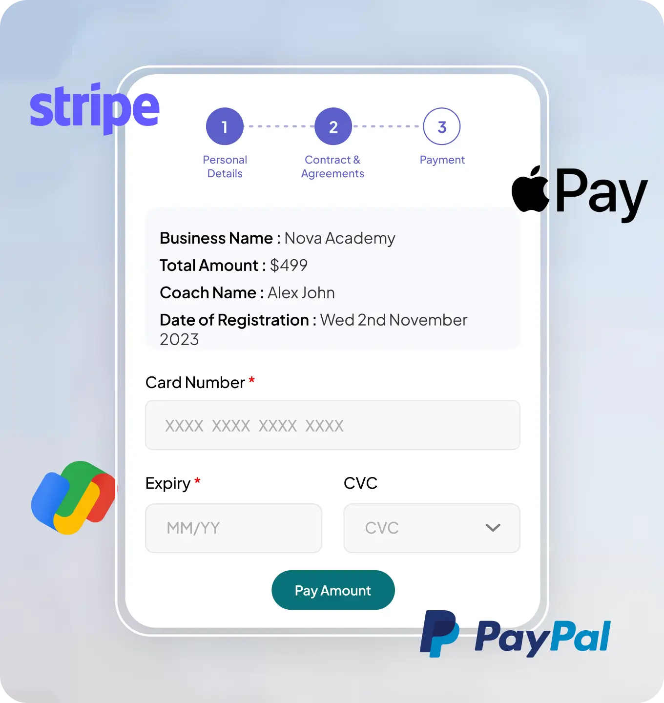 Collect payment before the session begins