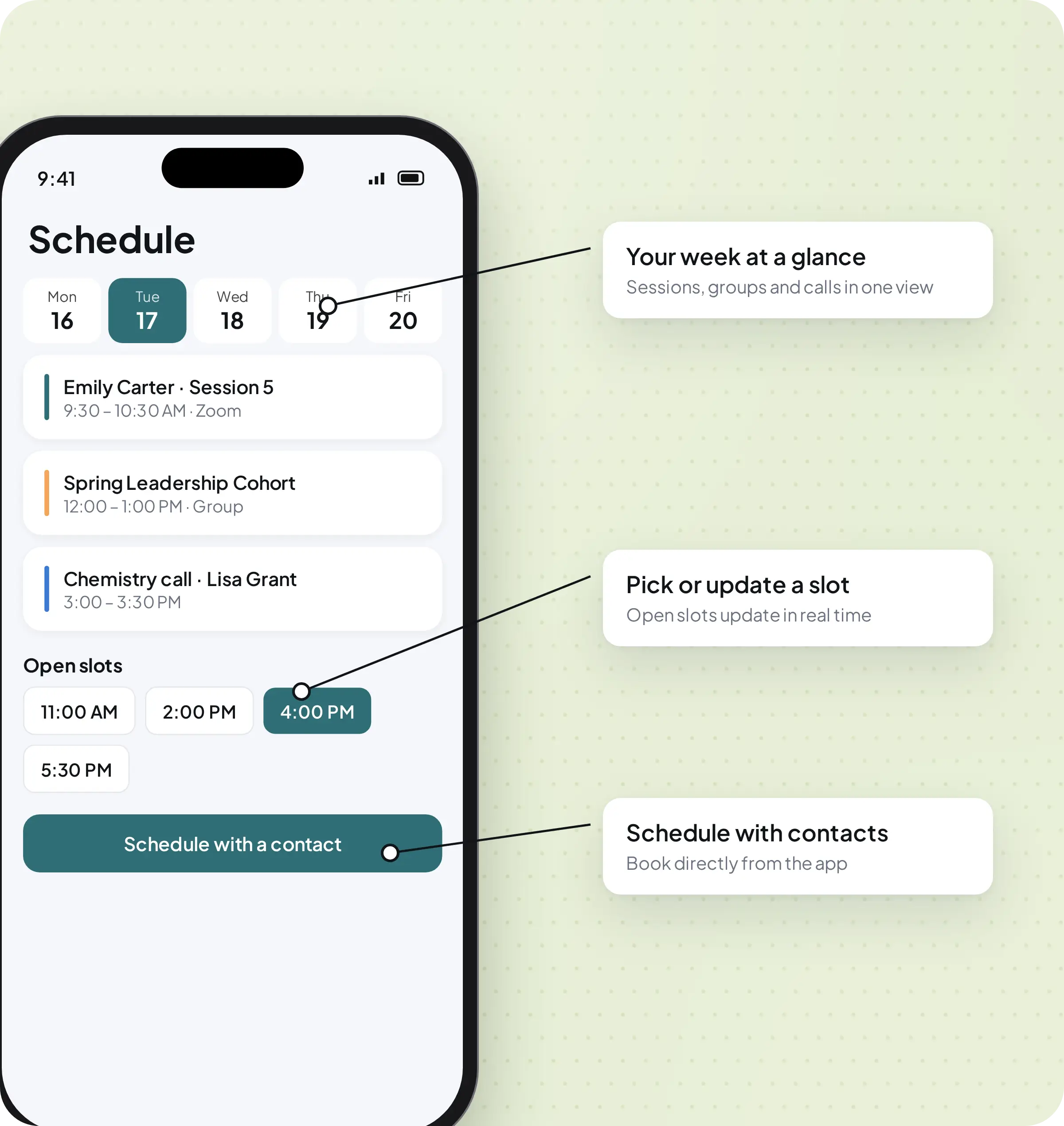 Stay on top of your schedule.